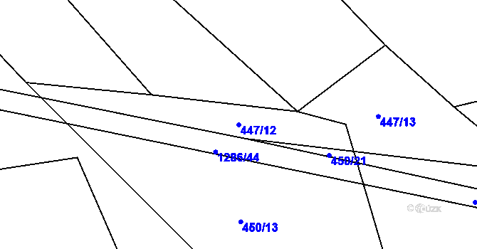 Parcela st. 447/12 v KÚ Ctiboř u Častrova, Katastrální mapa