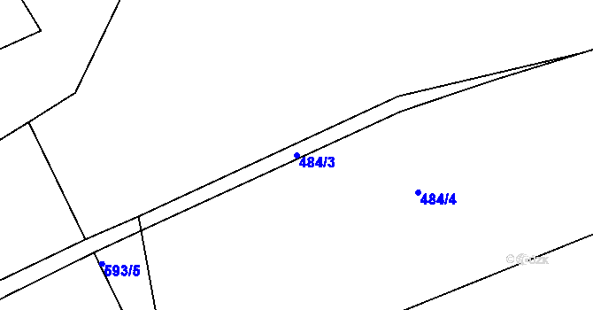 Parcela st. 484/3 v KÚ Ctiboř u Častrova, Katastrální mapa