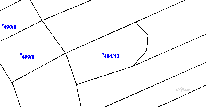 Parcela st. 484/10 v KÚ Ctiboř u Častrova, Katastrální mapa