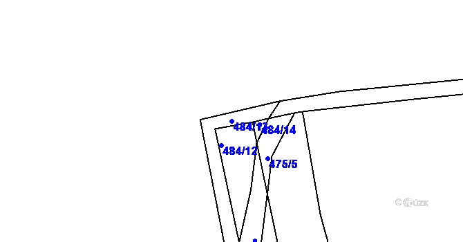 Parcela st. 484/13 v KÚ Ctiboř u Častrova, Katastrální mapa