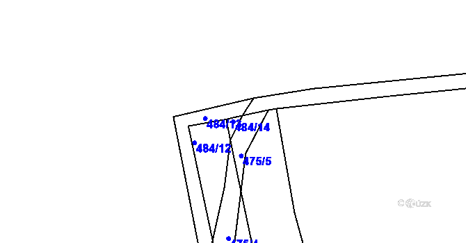 Parcela st. 484/14 v KÚ Ctiboř u Častrova, Katastrální mapa