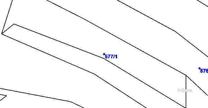 Parcela st. 577/1 v KÚ Ctiboř u Častrova, Katastrální mapa