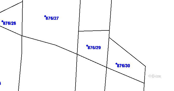 Parcela st. 876/29 v KÚ Ctiboř u Častrova, Katastrální mapa