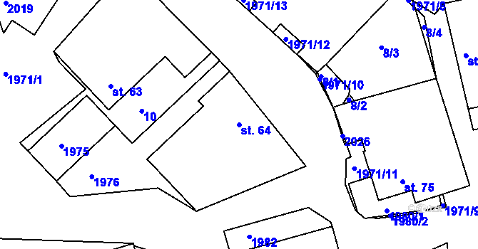 Parcela st. 64 v KÚ Častrov, Katastrální mapa