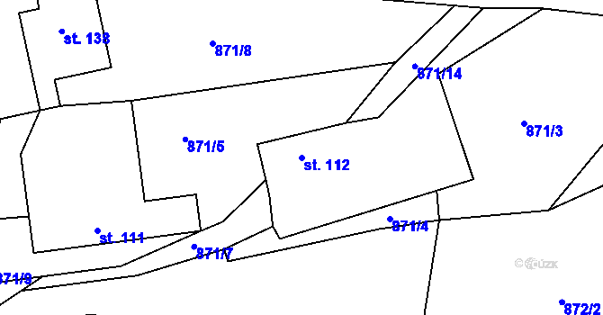 Parcela st. 112 v KÚ Častrov, Katastrální mapa
