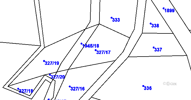 Parcela st. 327/17 v KÚ Častrov, Katastrální mapa