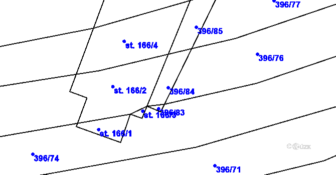 Parcela st. 396/84 v KÚ Častrov, Katastrální mapa