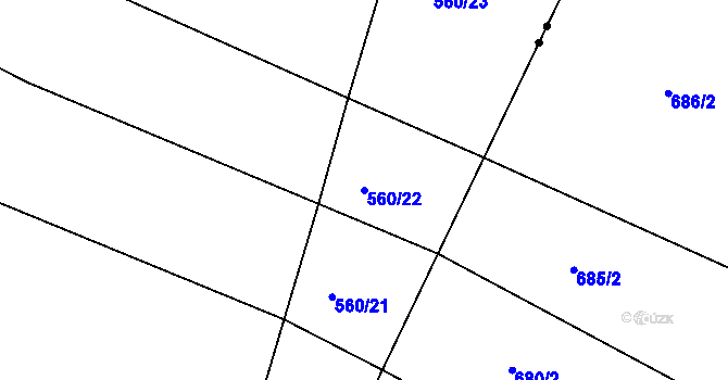 Parcela st. 560/22 v KÚ Častrov, Katastrální mapa