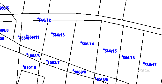 Parcela st. 566/14 v KÚ Metánov, Katastrální mapa
