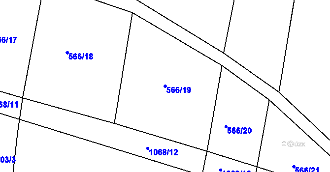 Parcela st. 566/19 v KÚ Metánov, Katastrální mapa