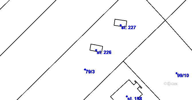 Parcela st. 226 v KÚ Čavisov, Katastrální mapa