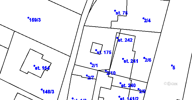 Parcela st. 175 v KÚ Čavisov, Katastrální mapa