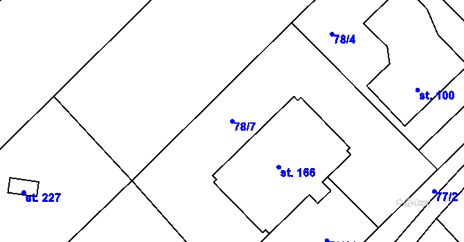 Parcela st. 78/7 v KÚ Čavisov, Katastrální mapa