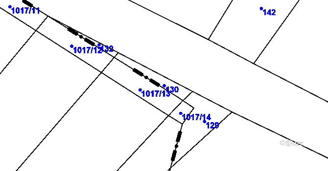 Parcela st. 130 v KÚ Čavisov, Katastrální mapa