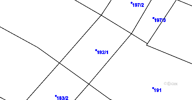 Parcela st. 192/1 v KÚ Čavisov, Katastrální mapa