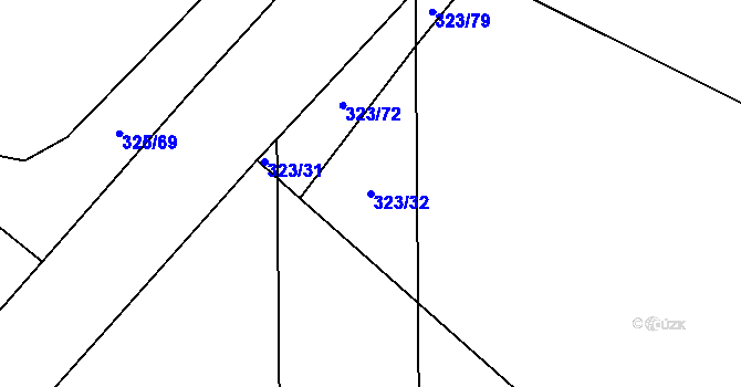 Parcela st. 323/32 v KÚ Čebín, Katastrální mapa