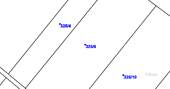 Parcela st. 325/6 v KÚ Čebín, Katastrální mapa
