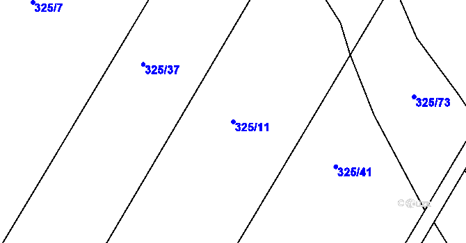 Parcela st. 325/11 v KÚ Čebín, Katastrální mapa