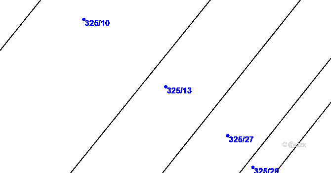 Parcela st. 325/13 v KÚ Čebín, Katastrální mapa