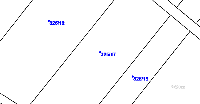 Parcela st. 325/17 v KÚ Čebín, Katastrální mapa