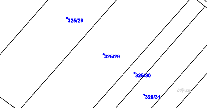 Parcela st. 325/29 v KÚ Čebín, Katastrální mapa