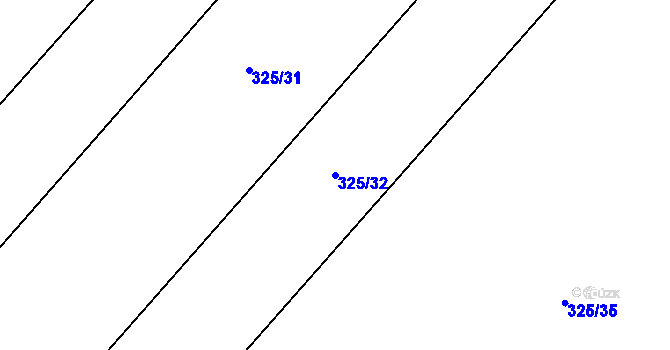 Parcela st. 325/32 v KÚ Čebín, Katastrální mapa