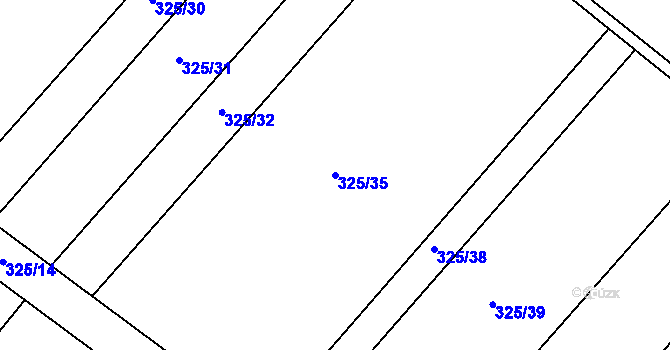 Parcela st. 325/35 v KÚ Čebín, Katastrální mapa