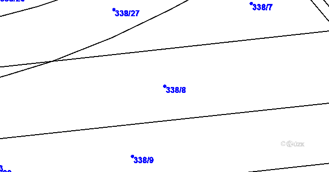 Parcela st. 338/8 v KÚ Čebín, Katastrální mapa