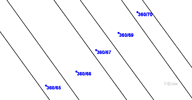 Parcela st. 360/67 v KÚ Čebín, Katastrální mapa