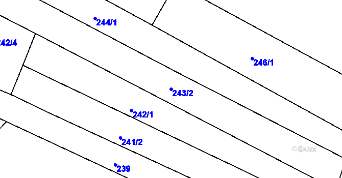 Parcela st. 243/2 v KÚ Čebín, Katastrální mapa