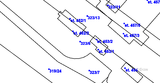 Parcela st. 323/6 v KÚ Čebín, Katastrální mapa