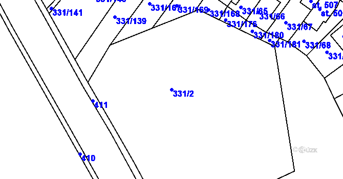 Parcela st. 331/2 v KÚ Čebín, Katastrální mapa