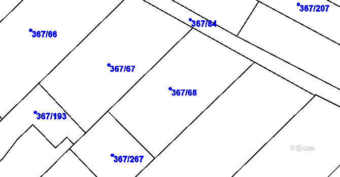 Parcela st. 367/68 v KÚ Čebín, Katastrální mapa