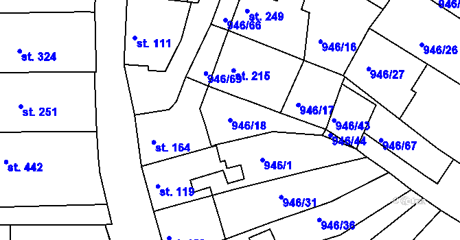Parcela st. 946/18 v KÚ Čebín, Katastrální mapa