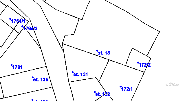 Parcela st. 18 v KÚ Čečelice, Katastrální mapa