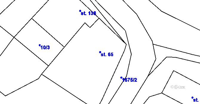 Parcela st. 65 v KÚ Čečelice, Katastrální mapa