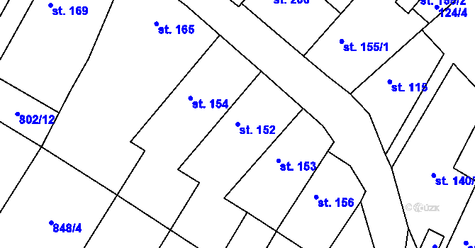 Parcela st. 152 v KÚ Čečelice, Katastrální mapa