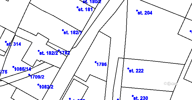 Parcela st. 216 v KÚ Čečelice, Katastrální mapa