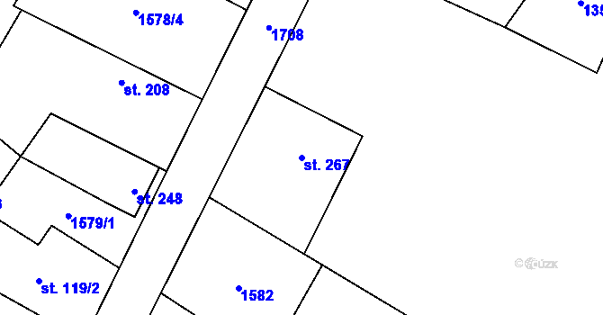 Parcela st. 267 v KÚ Čečelice, Katastrální mapa