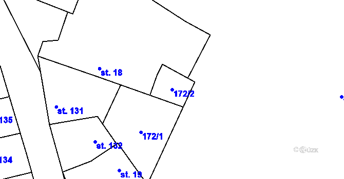 Parcela st. 172/2 v KÚ Čečelice, Katastrální mapa