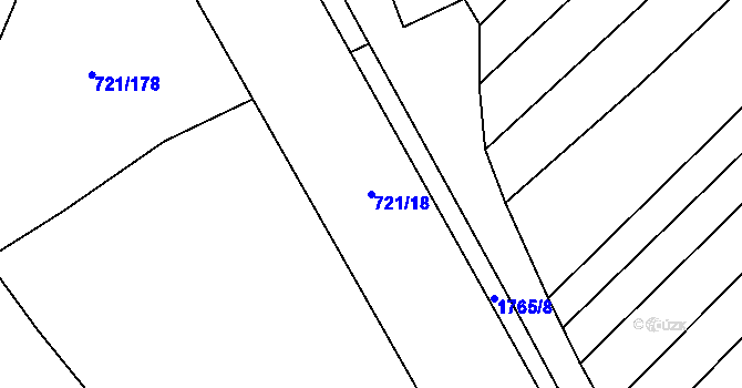 Parcela st. 721/18 v KÚ Čečelice, Katastrální mapa