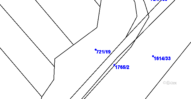 Parcela st. 721/19 v KÚ Čečelice, Katastrální mapa