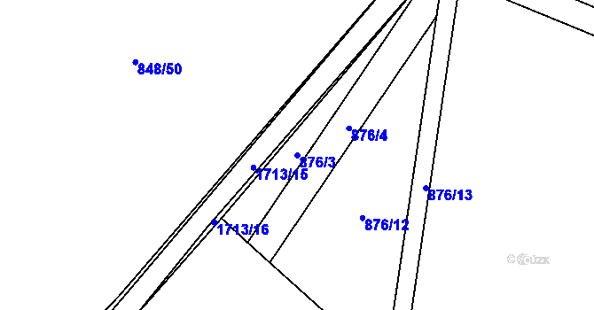 Parcela st. 876/3 v KÚ Čečelice, Katastrální mapa