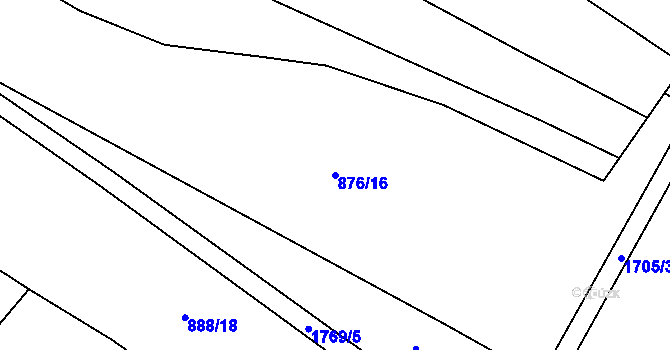 Parcela st. 876/16 v KÚ Čečelice, Katastrální mapa