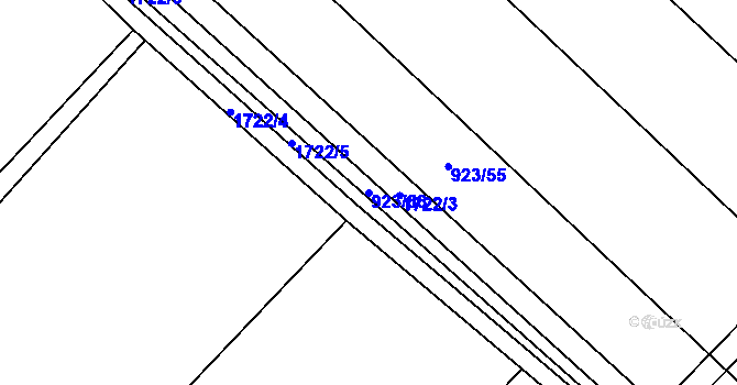 Parcela st. 923/56 v KÚ Čečelice, Katastrální mapa