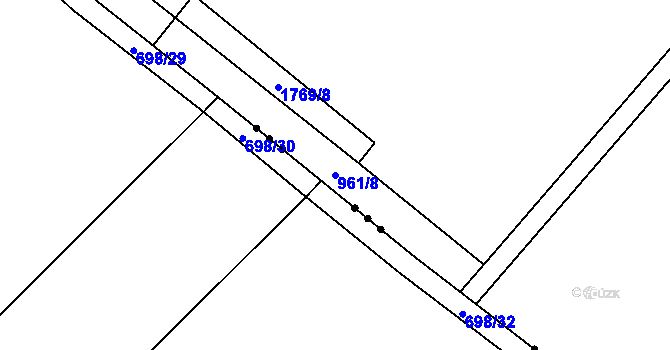 Parcela st. 961/8 v KÚ Čečelice, Katastrální mapa