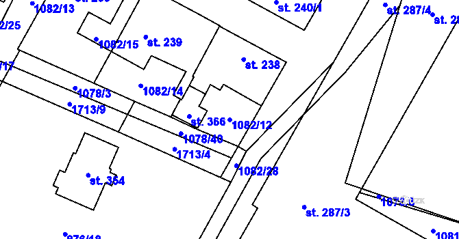 Parcela st. 1082/12 v KÚ Čečelice, Katastrální mapa