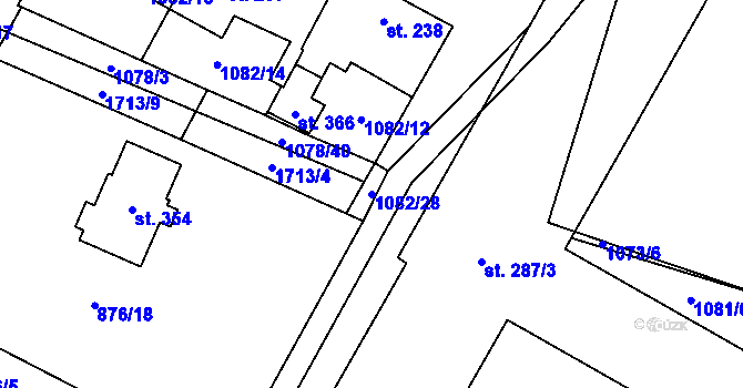 Parcela st. 1082/28 v KÚ Čečelice, Katastrální mapa