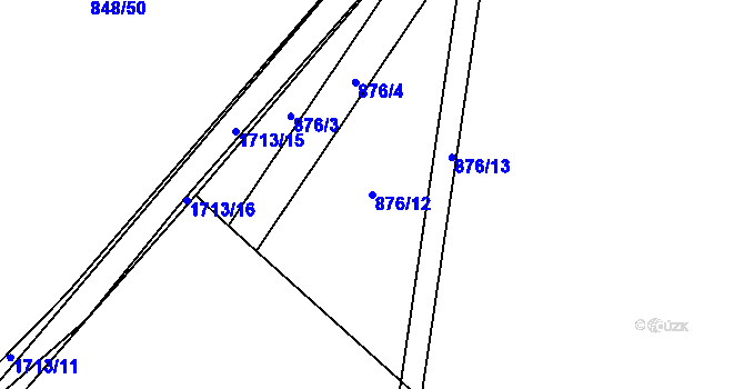 Parcela st. 876/12 v KÚ Čečelice, Katastrální mapa