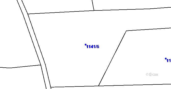 Parcela st. 1141/5 v KÚ Čečelice, Katastrální mapa
